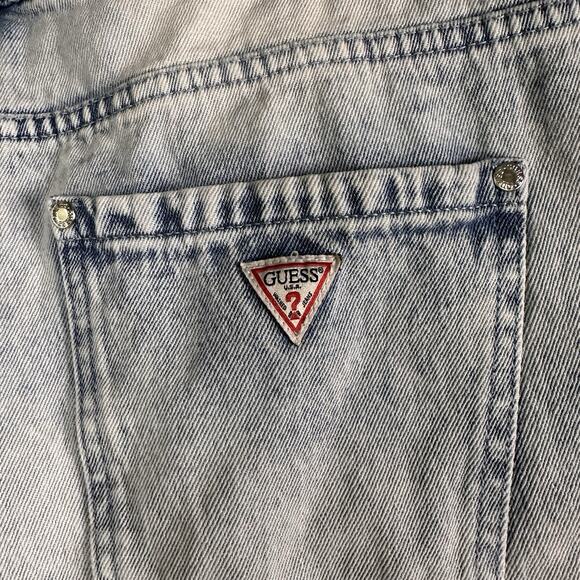Guess Wide Leg Ecco 31" x 32" Acid wash look light Denim Mid rise 10". - Picture 5 of 10